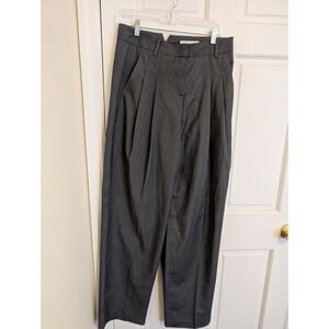 THE FRANKIE SHOP Womens Pleated Wide Leg Trousers Gray Dress Pants Tencel Medium
